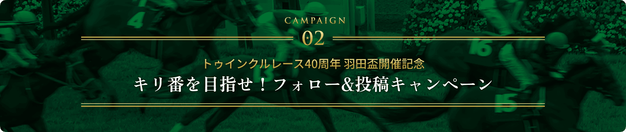 CP2 トゥインクルレース40周年 羽田盃開催記念 キリ番を目指せ！フォロー&投稿キャンペーン